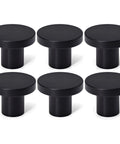 Top Shelf Matte Black Six Pack Round Cabinet Knobs And Drawer Pulls For Kitchen Cupboards Dressers Closets, solid aluminum construction.