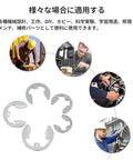 Stainless Steel E Clips And Retaining Rings Kit For Shafts And Housings with DIY and machinery application examples in background