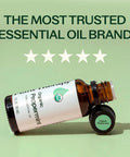 Cool Mint Peppermint Essential Oil 10 mL, 100 Percent Pure Organic, USDA Certified Organic Aromatherapy Oil lying on side