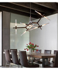 Post-Modern Nordic Pendant Light Herringbone Contemporary Living Room Dining Room Dimmable G9 Bulb Hanging Lamps LED, modern iron design, 10 lights.
