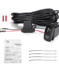Whip Lights Rocker Switch With Wiring Harness Kit for 12V UTV ATV, includes cables, fuse, zip ties, and instruction manual.