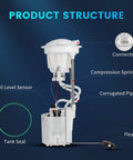 Dodge Ram Fuel Pump Module Assembly E7184M Replacement for 2004 to 2009 trucks, showing parts like float and compression spring.