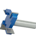 Front view of Pro Grade CNC Spoilboard Surfacing Router Bit, one half inch shank, two inch diameter, for slab flattening and planing.