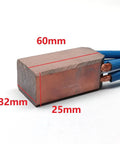 54mm Hole Distance Brass Copper Carbon Brush Ground Wire Cable Pro Grade Pack For Automatic Welding Positioner Turntable Table Tube Welder With 16mm2 Cable Diameter Mount Hole 6.9mm And Max 300A, 60mm brush block