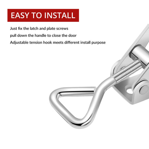 Close-up of latch from Beefy 36 Piece Toggle Latch Clamps Set With Adjustable 330 Lb Holding Power Heavy Duty Metal Latches