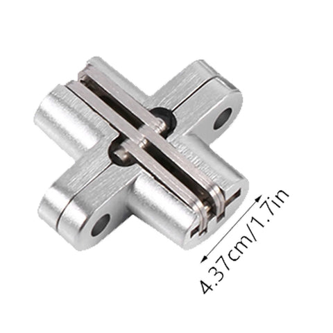 180 Degree Invisible Folding Door Hinges Hapivida, Zinc Alloy Cross Hidden Cabinet Hinges, 4.37cm in size, silver color