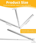 Feeler gauge set with 25 stainless blades; metric and imperial scales, extended blades for tight spaces.