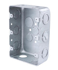 Three Gang Multi Device Electrical Switch Box Galvanized Steel Junction Box With Side Knockouts Six TKOs and Four One Half Inch Knockouts