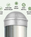 20 Pcs Round Dome Fence Post Caps For Chain Link Fences Aluminum External Post Caps Two And Three Eighths Inch Outside Diameter Built To Last Outdoor Weatherproof Corrosion Resistant Silver installed on post