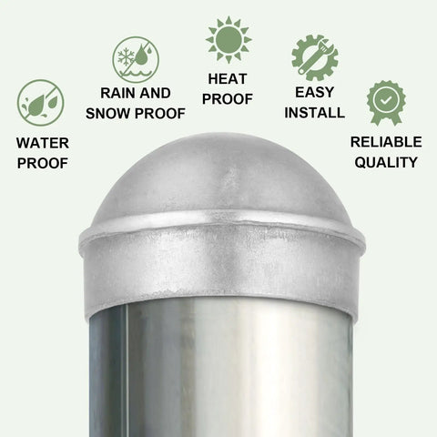 20 Pcs Round Dome Fence Post Caps For Chain Link Fences Aluminum External Post Caps Two And Three Eighths Inch Outside Diameter Built To Last Outdoor Weatherproof Corrosion Resistant Silver installed on post