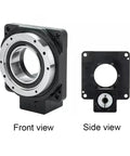 Top Shelf Heavy Duty Hollow Rotary Table With Smooth 360 Degree Spin And Rock Solid Cam Indexer Drive, front and side view.