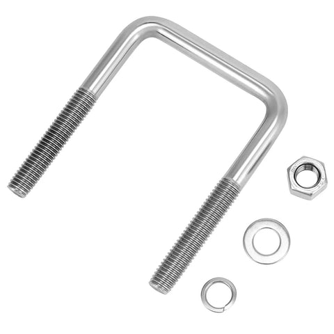 Heavy Duty 304 Stainless Steel U Bolts Four Pack With Lock Nuts And Washers For Boat Trailers And Three Inch Square Beams Half Inch Diameter