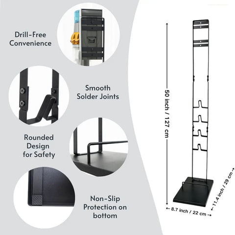 Sturdy Metal Dyson Cordless Vacuum Stand Docking Station Holder Built To Last With Universal Compatibility for secure vacuum storage.