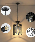 Pendant Light Fixtures For Ceiling And Kitchen Island, Hip Modern Black Chandeliers For Entryway, Bedroom, Living Room, And Dining Room, Tempered Glass With Polished Finish, featuring detailed close-up views.