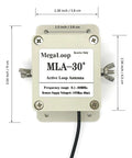 Top view of MegaLoop MLA-30+ Active Loop Antenna with dimensions marked, part of Beefed-Up Loop Active Receiving Antenna For 0.5 To 30 MHz Shortwave Radios, Low Noise Outdoor Waterproof With SMA Connector