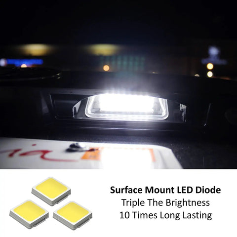 OEM-Fit 3W Full LED License Plate Light Kit Direct Fit shining with xenon white light for Scion FR-S, Toyota 86, Subaru models