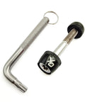 Tamper Resistant Seatpost Lock For Bikes With 7 Lobe Security Key And Alloy Locking Bolt Keeps Your Saddle Locked Down From Thieves During City Commutes And Road Rides M6x45mm Fit For Quick Release Posts, showing key and locking bolt.