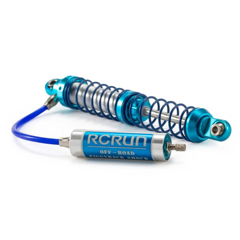 Adjustable Oil Piggyback RC Shock Absorber 70-123mm With Remote Reservoir CNC aluminum for 1/10 crawlers in blue anodized finish
