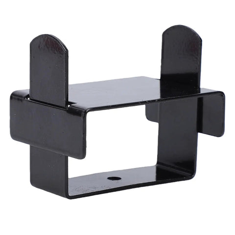 Heavy Duty 4-Pack Stainless Steel Leaf Spring Clamp Kit For Bend Repair Fix And Secure Truck Suspension Parts With Tough Corrosion Resistant Clips That Will Keep Your Ride Safe And Slammin Good. Black steel leaf spring clamp, front angle