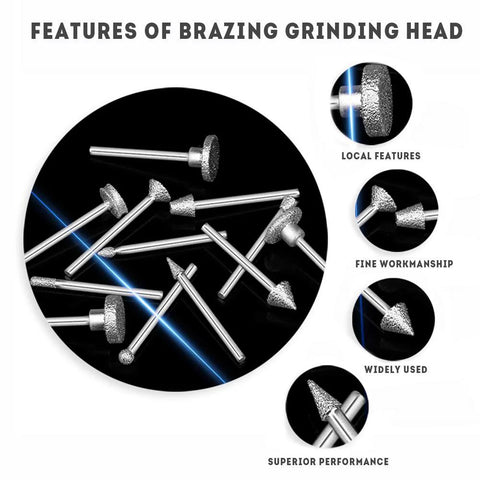 Oudtinx 50pcs diamond-coated grinding burrs set for Dremel rotary tool, front view