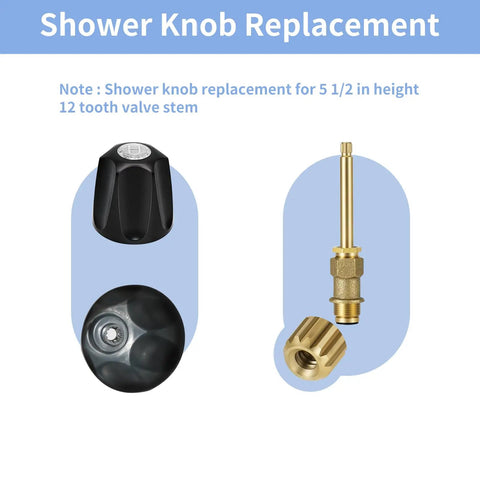 Matte Black 3 Piece Shower Knob And Diverter Tub Spout Kit For Standard One Half Inch And Three Quarter Inch Male Threaded Connections