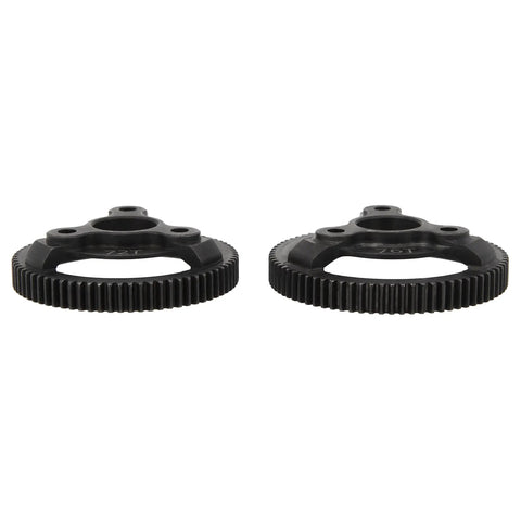Beefed Up Hardened Steel CNC Machined Spur Gear Set for Traxxas 2WD Slash Drag Slash Bandit Upgrade Parts 72T And 76T 48P Black