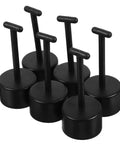 Close-up of Six Piece T Shaped Plastic Wrench Set For Quick Lamp Holder Socket Ring Removal And Hassle Free Light Fixture Assembly That Really Nails The Job Every Time, featuring black T-shaped handles.