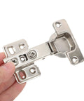 Close-up of Two Pack Stainless Steel Cabinet Hinges With Soft Close Overlay For Easy Install Perfect For Kitchen And Furniture Doors