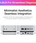 Kickin 2TB NVMe Dock For Mac Mini M4 With Hella Fast 80Gbps USB C Hub showing minimalist design with sleek silver finish.