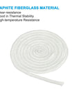 PATIKIL 1/4x86in fiberglass stove gasket rope, white, round high-temp seal