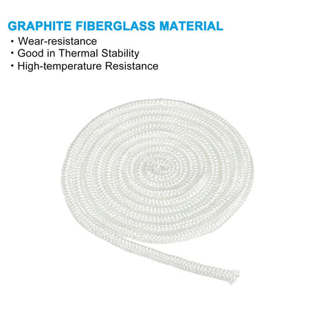 PATIKIL 1/4x86in fiberglass stove gasket rope, white, round high-temp seal
