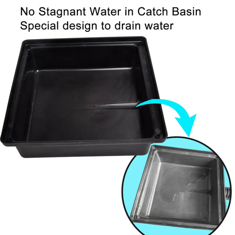 Catch Basin Gutter Downspout Extender Kit 12x12 Low Profile No Digging Required Rainwater Diverter with drainage design