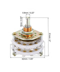 Two Pole Ten Position Rotary Switch 2P10T Band Selector Two Deck 42mm Diameter 9.8mm Thread For TV Radio Home Audio Equipment Three Pack