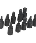 Ultimate 10Pc Broken Screw Extractor Set For Damaged Fasteners With Wide Size Coverage To Remove Worn Stuck Bolts Nuts And Screws Fast Saving Time And hassle On Any Home Repair Project, black steel extractors