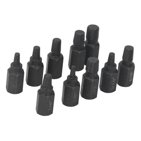 Ultimate 10Pc Broken Screw Extractor Set For Damaged Fasteners With Wide Size Coverage To Remove Worn Stuck Bolts Nuts And Screws Fast Saving Time And hassle On Any Home Repair Project, black steel extractors