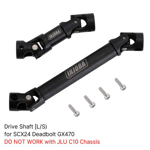 RC Steel Center Drive Shaft Upgrade For One Twenty Four Scale RC Crawlers Like Axial SCX24 Deadbolt GX470 CNC Hardened Steel Black Finish