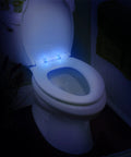 LED Nightlight Elongated Toilet Seat in White for Easy Night Time Use Snug Fit for All Elongated Toilets with blue glow