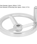 Beefy Cast Iron Lathe Hand Wheel 18 x 200mm with round handle for milling machine and grinder, chrome plated