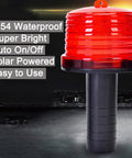 Solar Warning Light Waterproof LED Safety Beacon With Switch Mega Bright Solar Powered For Construction Traffic Factory
