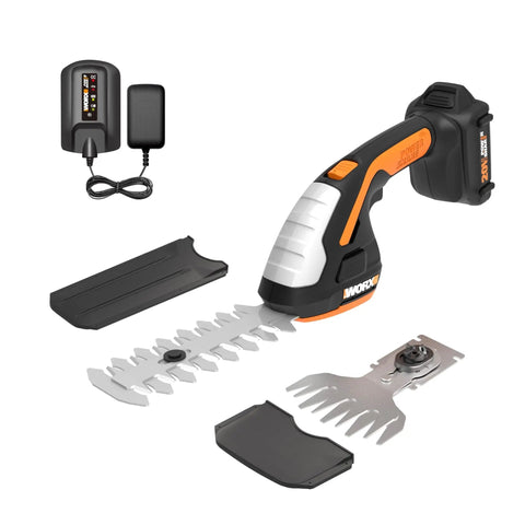 2 In 1 Cordless Hedge Trimmer With 4 Inch Grass Shear And 8 Inch Shrub Trimmer Two Blades Battery And Charger Included