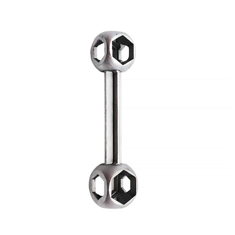 Hex socket tool from Portable Bike Repair Kit With Multitool, 120 PSI Mini Pump, Tire Levers And Patches, 16 Piece On The Go Bicycle Maintenance Set