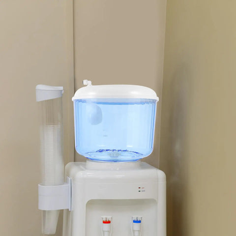 8L Plastic Water Storage Carrier With Lid Portable Water Jug For Home And Office Use on top of a water cooler