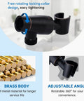 High Pressure Handheld Shower Head With 6 Spray Settings Detachable Design brass holder and adjustable 360-degree bracket