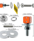 Dice License Plate Screw Fasteners Kit Four Piece Set For Cars Trucks And Motorcycles Orange Durable Stainless Steel And Aluminum Alloy Universal Fit