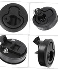 4-pack black flush-pull latches with locking mechanism; marine-grade cabinet handles for RV deck hatch, easy install.