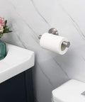 Stainless Steel Toilet Paper Holder Wall Mounted 6 Inch Length SUS304 Rustproof Brushed Nickel Finish installed in bathroom