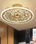 20 Inch Small Caged Ceiling Fan with Light for Bedroom Dope Enclosed Modern Low Profile Flush Mount Quiet DC Motor Remote or App