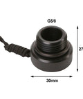 Scuba DIN Plug Dust Cap For First Stage Regulator With Cord Valve Protector Black Plastic Cover For Diving And Snorkeling Cylinders 0.61 Inch ID 25x30mm, side view with dimensions