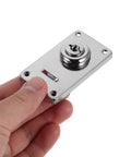 Cool Vintage Iron Luggage Locks With Dual Security For Suitcases And Toolboxes Easy Install Fasten Up Your Gear In No Time, hand holding silver dual lock.