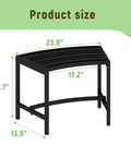 Curved Fire Pit Bench Set Of 4 Outdoor Metal Benches Waterproof Backless Steel Seats size dimensions, black finish